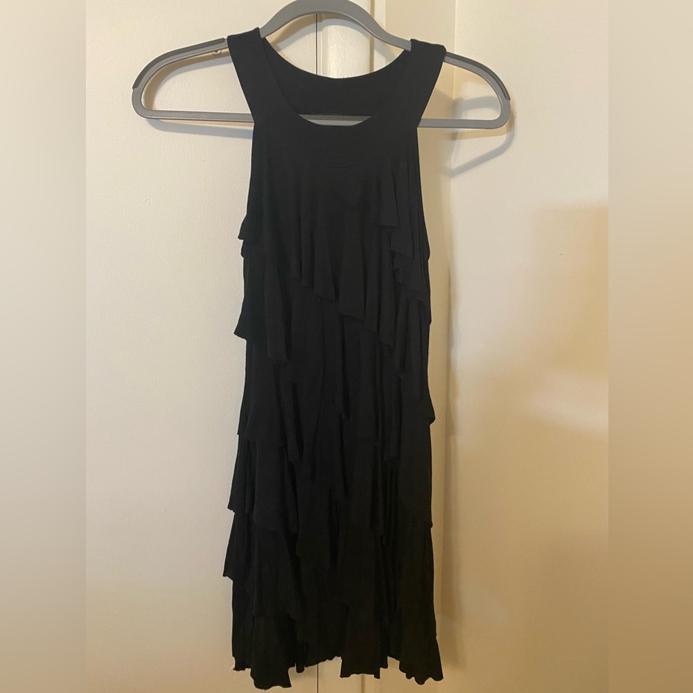 Black tiered mini dress